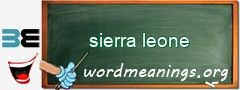 WordMeaning blackboard for sierra leone